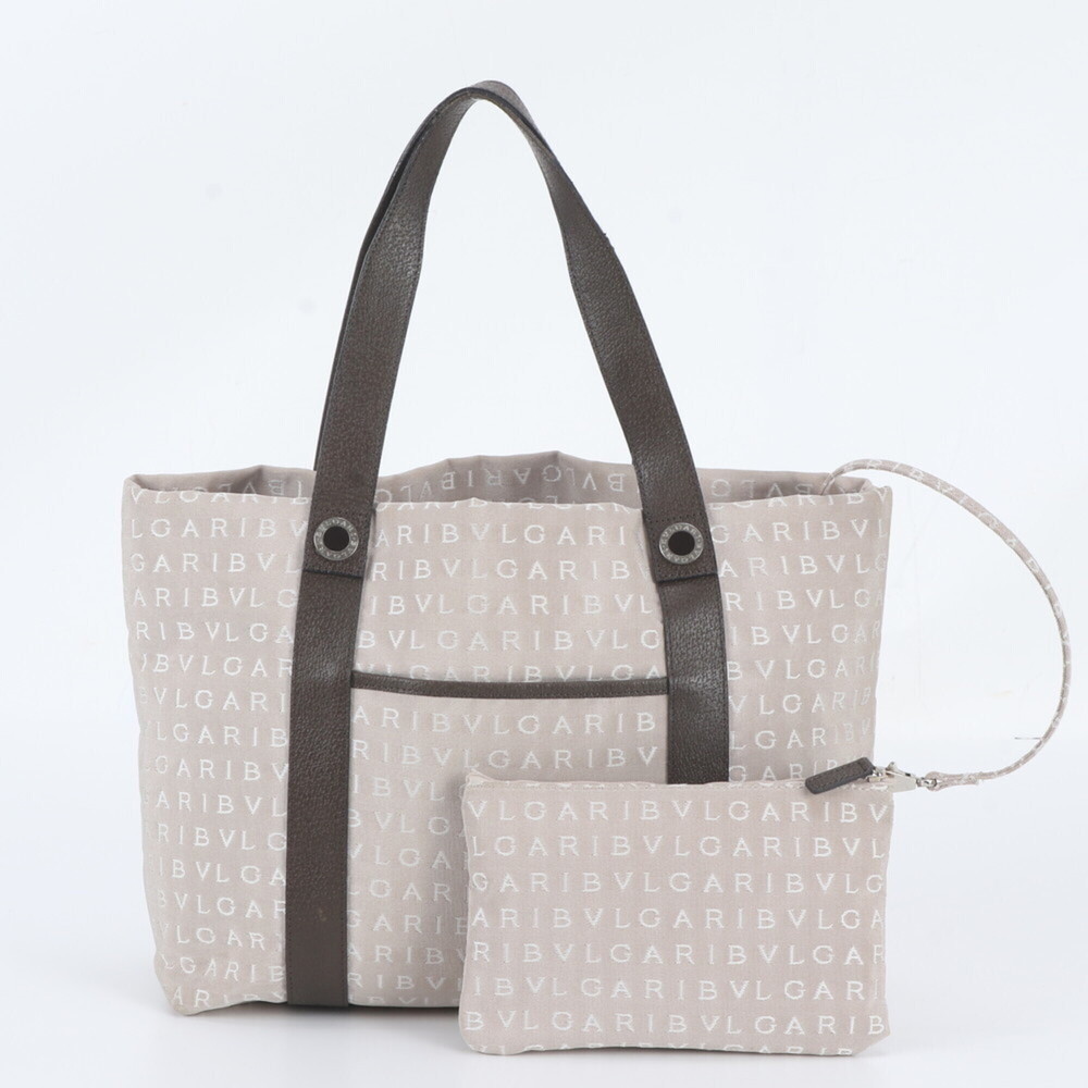 Bvlgari Logo Mania Leather Tote Bag/Shoulder Bag/Handbag with Pouch for Women